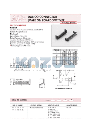 A33C06BT1 datasheet - DONCO CONNECTOR (MALE ON BOARD SMT TYPE)