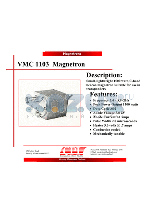 VMC1103 datasheet - Magnetron