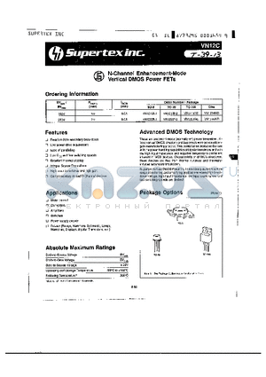 VN1216N5 datasheet - N-Channel Enhancement-Mode Vertical DMOS Power FETs