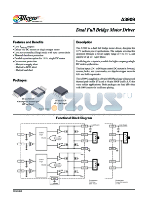 A3909 datasheet - Dual Full Bridge Motor Driver