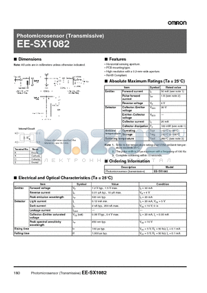 EE-SX1082 datasheet - Photomicrosensor (Transmissive)