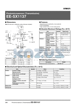 EE-SX1137 datasheet - Photomicrosensor (Transmissive)