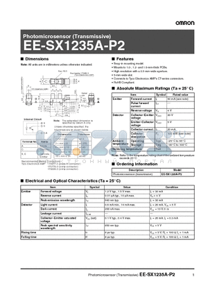 EE-SX1235A-P2 datasheet - Photomicrosensor (Transmissive)