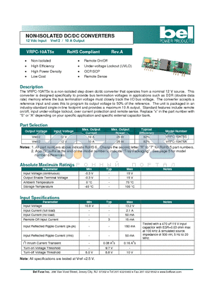 VRPC-10AT5S datasheet - NON-ISOLATED DC/DC CONVERTERS