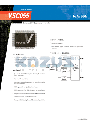 VSC055 datasheet - Enhanced I2C Backplane Controller