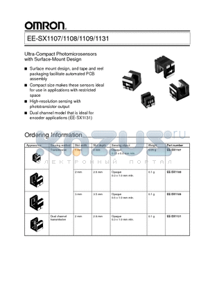 EESX1109 datasheet - Ultra-Compact Photomicrosensors with Surface-Mount Design