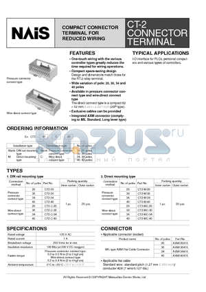 CT2-C40 datasheet - CT-2 CONNECTOR TERMINAL