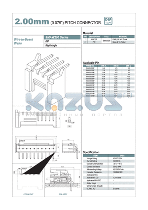 SMAW200 datasheet - 2.00mm PITCH CONNECTOR