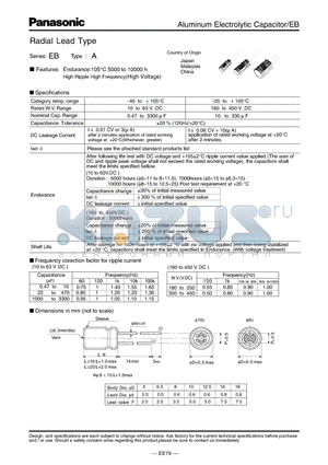 EEUEB1J330 datasheet - Aluminum Electrolytic Capacitor/EB