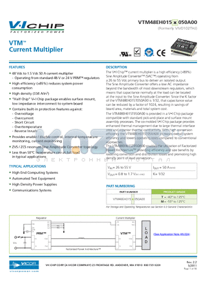 VTM48EH015M050A00 datasheet - Current Multiplier