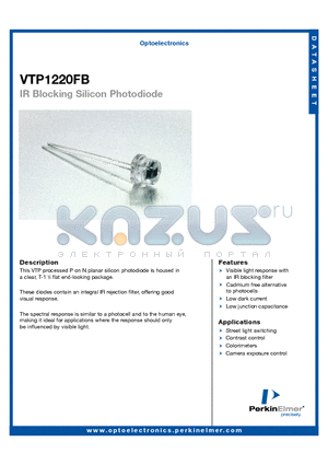 VTP1220FB datasheet - IR Blocking Silicon Photodiode