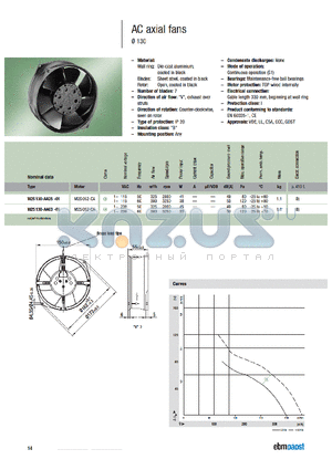 W2S130-AA03-01 datasheet - AC axial fans