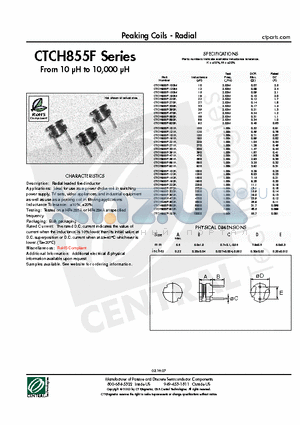 CTCH855F-390K datasheet - Peaking Coils - Radial