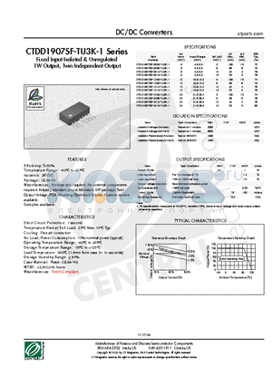 CTDD1907SF-2409-TU3K-1 datasheet - DC/DC Converters