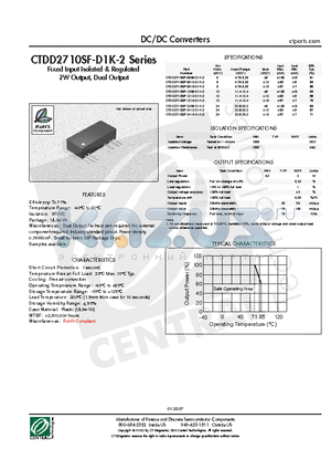 CTDD2710SF-0515-D1K-2 datasheet - DC/DC Converters