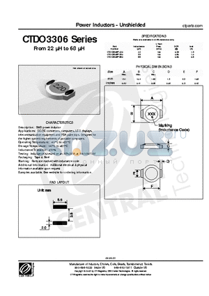 CTDO3306P-330 datasheet - Power Inductors - Unshielded