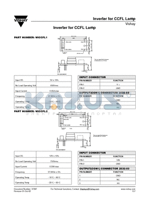 WICCFL2 datasheet - Inverter for CCFL Lamp