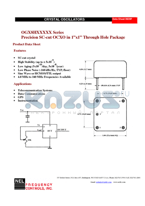 OG-F8HS28BS datasheet - Precision SC-cut OCXO in 1x1 Through Hole Package