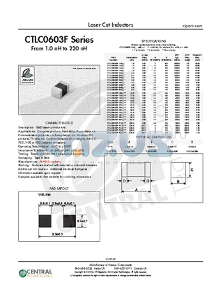 CTLC0603F-R18J datasheet - Laser Cut Inductors