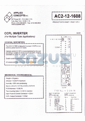 AC2-12-1608 datasheet - CCFL INVERTER