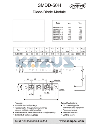 SMDD-50H-08 datasheet - DIODE-DIODE MODULE