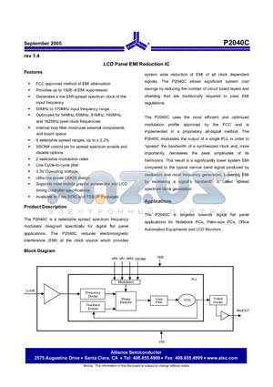 X2040CG-08SR datasheet - LCD Panel EMI Reduction IC