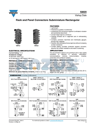 SMDS20G5-7R027 datasheet - Rack and Panel Connectors Subminiature Rectangular