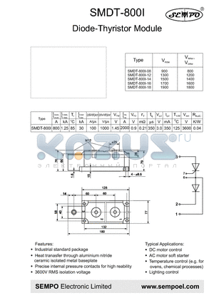 SMDT-800I-12 datasheet - Diode-Thyristor Module