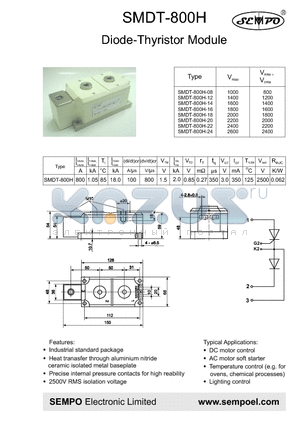 SMDT-800H-18 datasheet - Diode-Thyristor Module