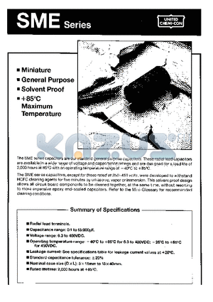 SME6.3VB33RM5X11LL datasheet - MINIATURE, GENERAL PURPOSE, SOLVENT PROOF