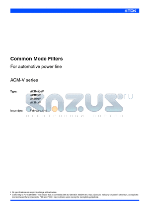 ACM90V-701-2PL-TL datasheet - Common Mode Filters For Power Line