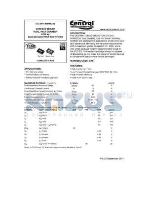 CTLSH1-50M832DS datasheet - SURFACE MOUNT DUAL, HIGH CURRENT LOW VF SILICON SCHOTTKY RECTIFIERS