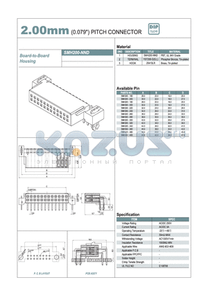 SMH200-NND datasheet - 2.00mm PITCH CONNECTOR