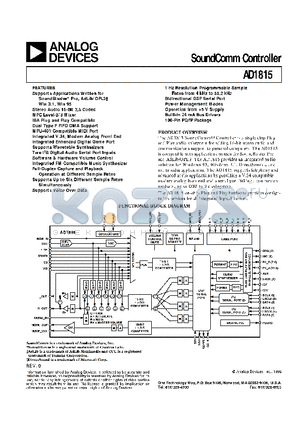 AD1815JS datasheet - Sound Comm Controleer