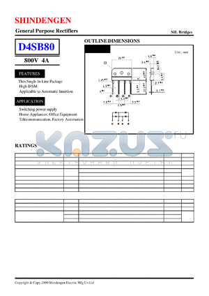 D4SB80 datasheet - General Purpose Rectifiers(800V 4A)