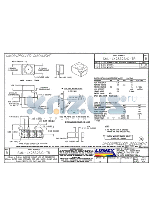 SML-LX2832SIC-TR datasheet - 2.8mm x 3.2mm SURFACE MOUNT LED WITH REFLECTOR