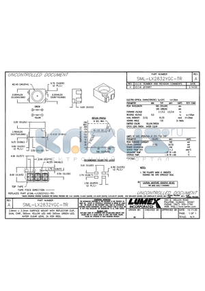 SML-LX2832YGC-TR datasheet - 2.8mm x 3.2mm SURFACE MOUNT WITH REFLECTOR CUP