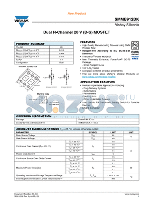 SMMB912DK datasheet - Dual N-Channel 20 V (D-S) MOSFET