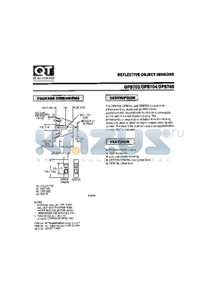 OPB703 datasheet - REFLECTIVE OBJECT SENSORS