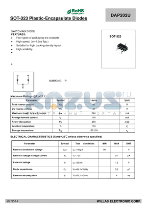 DAP202U datasheet - SOT-323 Plastic-Encapsulate Diodes