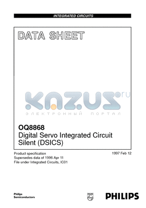 OQ8868 datasheet - Digital Servo Integrated Circuit Silent DSICS
