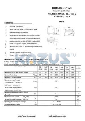 DB153S datasheet - Silicon Bridge Rectifiers