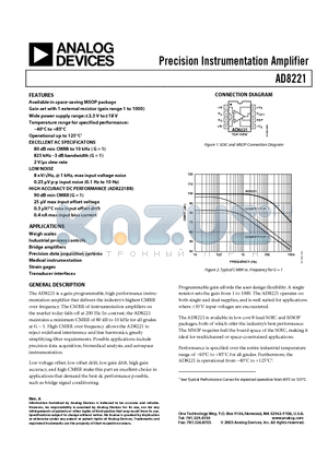 AD8221AR-REEL7 datasheet - Precision Instrumentation Amplifier