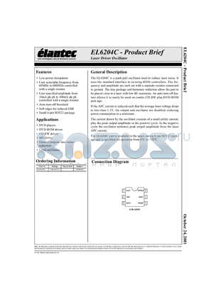 EL6204C datasheet - Laser Driver Oscillator