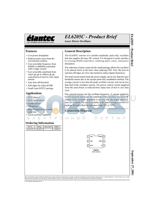 EL6205C datasheet - Laser Driver Oscillator