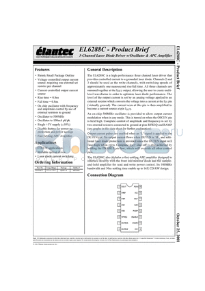 EL6288CU datasheet - 3-Channel Laser Diode Driver w/Oscillator & APC Amplifier