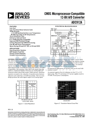 ADC912A datasheet - CMOS Microprocessor-Compatible 12-Bit A/D Converter