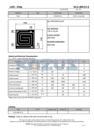 ELC-460-31-2 datasheet - LED - Chip