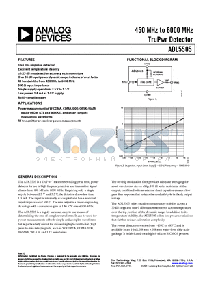 ADL5505 datasheet - 450 MHz to 6000Mhz TruPwr Detector