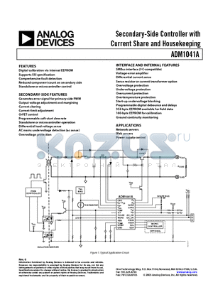 ADM1041A datasheet - Secondary-Side Controller with Current Share and Housekeeping